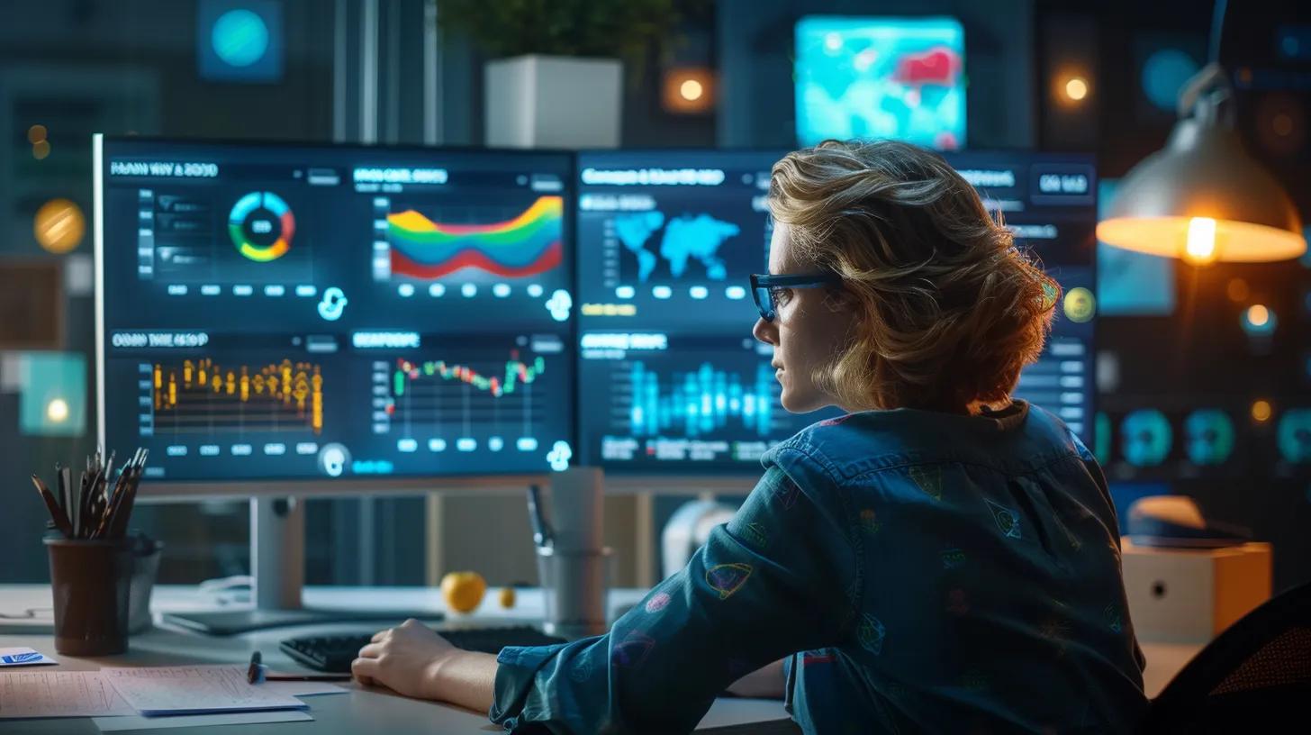 a focused office scene depicts a professional analyzing a vibrant digital dashboard filled with colorful graphs and metrics on competitor backlink profiles, emphasizing the strategic importance of link-building for enhancing domain authority. a focused office scene depicts a professional analyzing a vibrant digital dashboard filled with colorful graphs and metrics on competitor backlink profiles, emphasizing the strategic importance of link-building for enhancing domain authority.