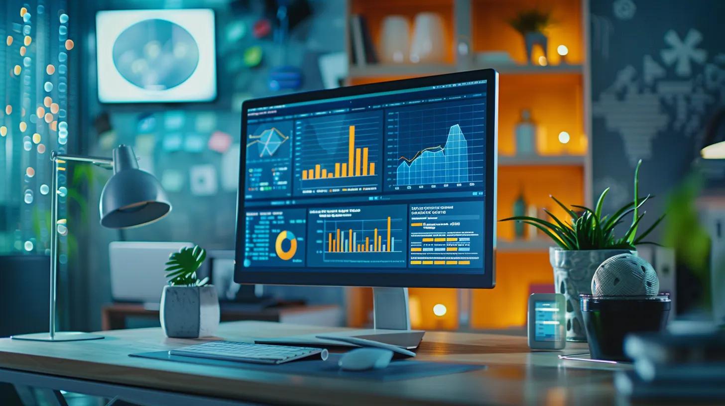 a focused office scene showcases a sleek computer screen displaying analytical graphs of competitor backlink profiles, surrounded by modern design elements to emphasize the importance of strategic seo insights. a focused office scene showcases a sleek computer screen displaying analytical graphs of competitor backlink profiles, surrounded by modern design elements to emphasize the importance of strategic seo insights.